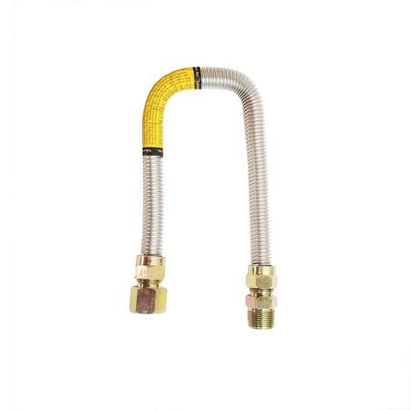Stainless Steel Gas Flex -5/8 Inch O.D. x 1/2 Inch I.D. x 72 Inch Long with 3/4 Inch MIP -  THRIFCO PLUMBING, 4400698